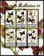 Djibouti 2011 Butterflies & Caterpillars #4 imperf sheetlet containing 6 values unmounted mint