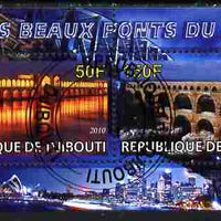 Djibouti 2011 Bridges of the World #1 perf sheetlet containing 2 values fine cto used