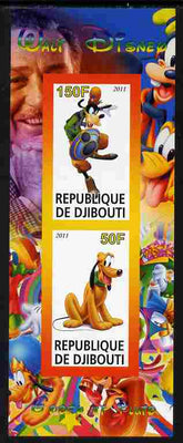 Djibouti 2011 Walt Disney - Goofy & Pluto imperf sheetlet containing 2 values unmounted mint