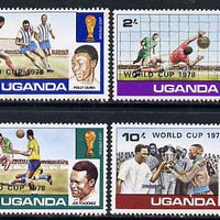 Uganda 1978 World Cup Football #2 set of 4 unmounted mint, SG 215-18