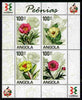 Angola 2011 Flowers - Peonies perf sheetlet containing set of 4 with Asian Stamp Exhibition logo in margin unmounted mint