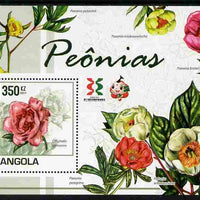 Angola 2011 Flowers - Peonies perf m/sheet with Asian Stamp Exhibition logo in margin unmounted mint