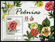 Angola 2011 Flowers - Peonies perf m/sheet with Asian Stamp Exhibition logo in margin unmounted mint