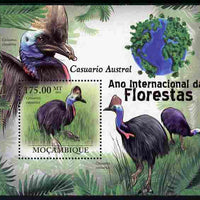 Mozambique 2011 International Year of the Forest - Cassowary perf m/sheet unmounted mint, Michel BL415