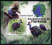Mozambique 2011 International Year of the Forest - Cassowary perf m/sheet unmounted mint, Michel BL415