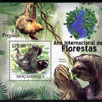 Mozambique 2011 International Year of the Forest - Sloths perf m/sheet unmounted mint, Michel BL424
