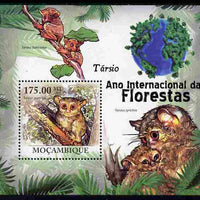 Mozambique 2011 International Year of the Forest - Tarsiers perf m/sheet unmounted mint, Michel BL430