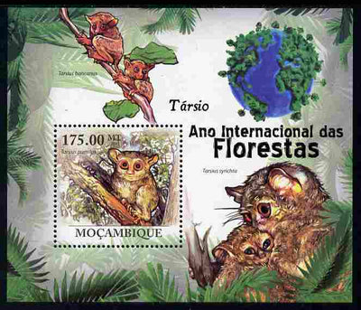 Mozambique 2011 International Year of the Forest - Tarsiers perf m/sheet unmounted mint, Michel BL430