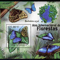 Mozambique 2011 International Year of the Forest - Butterflies perf m/sheet unmounted mint, Michel BL404