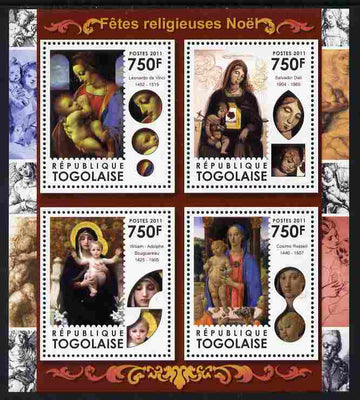 Togo 2011 Christmas perf sheetlet containing 4 values unmounted mint