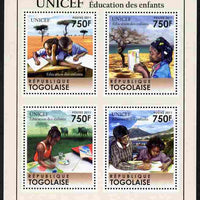 Togo 2011 UNICEF - Education for Children perf sheetlet containing 4 values unmounted mint