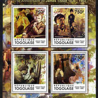Togo 2011 175th Birth Anniversary of James Tissot perf sheetlet containing 4 values unmounted mint