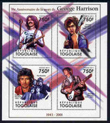 Togo 2011 Tenth Death Anniversary of George Harrison perf sheetlet containing 4 values unmounted mint