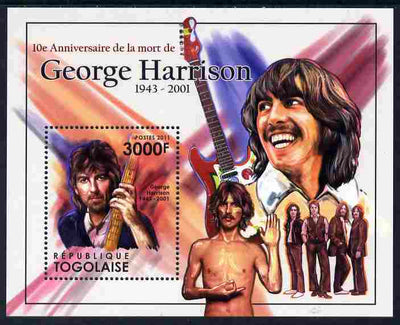 Togo 2011 Tenth Death Anniversary of George Harrison perf m/sheet unmounted mint