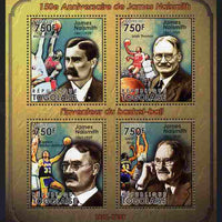 Togo 2011 150th Birth Anniversary of James Naismith (basketball) perf sheetlet containing 4 values unmounted mint