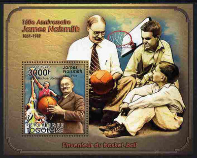 Togo 2011 150th Birth Anniversary of James Naismith (basketball) perf m/sheet unmounted mint