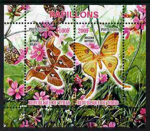 Chad 2011 Butterflies #1 perf sheetlet containing 2 values unmounted mint