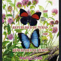 Chad 2011 Butterflies #4 imperf sheetlet containing 2 values unmounted mint