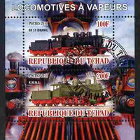 Chad 2011 Steam Locomotives perf sheetlet containing 2 values cto used