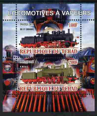 Chad 2011 Steam Locomotives perf sheetlet containing 2 values unmounted mint
