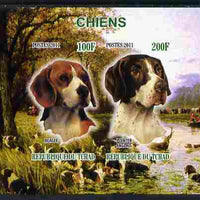 Chad 2011 Dogs imperf sheetlet containing 2 values unmounted mint