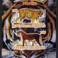 Chad 2011 Tigers perf sheetlet containing 2 values unmounted mint