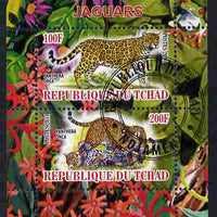 Chad 2011 Leopards perf sheetlet containing 2 values cto used