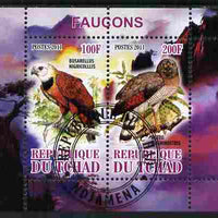 Chad 2011 Birds of Prey perf sheetlet containing 2 values cto used