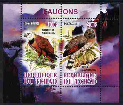 Chad 2011 Birds of Prey perf sheetlet containing 2 values unmounted mint