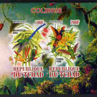Chad 2011 Humming Birds imperf sheetlet containing 2 values unmounted mint