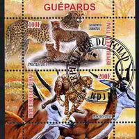 Chad 2011 Cheetahs perf sheetlet containing 2 values cto used