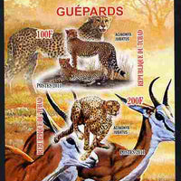 Chad 2011 Cheetahs imperf sheetlet containing 2 values unmounted mint