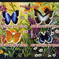 Chad 2011 Butterflies #2 imperf sheetlet containing 4 values unmounted mint