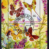 Chad 2011 Butterflies #5 perf sheetlet containing 4 values cto used