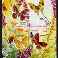 Chad 2011 Butterflies #5 imperf sheetlet containing 4 values unmounted mint