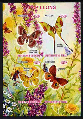 Chad 2011 Butterflies #5 imperf sheetlet containing 4 values unmounted mint
