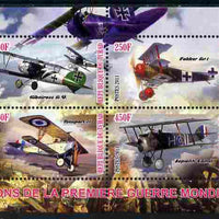 Chad 2011 Aircraft of World War 1 perf sheetlet containing 4 values unmounted mint