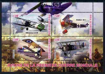 Chad 2011 Aircraft of World War 1 perf sheetlet containing 4 values unmounted mint