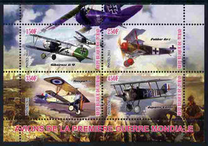 Chad 2011 Aircraft of World War 1 perf sheetlet containing 4 values unmounted mint