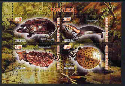 Chad 2011 Turtles #1 perf sheetlet containing 4 values cto used