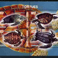 Chad 2011 Turtles #2 perf sheetlet containing 4 values cto used