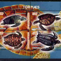 Chad 2011 Turtles #2 perf sheetlet containing 4 values unmounted mint