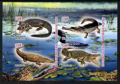 Chad 2011 Crocodiles imperf sheetlet containing 4 values unmounted mint