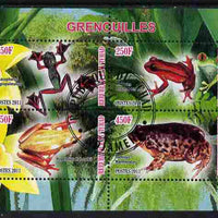 Chad 2011 Frogs #2 perf sheetlet containing 4 values cto used