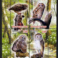 Chad 2011 Owls perf sheetlet containing 4 values unmounted mint