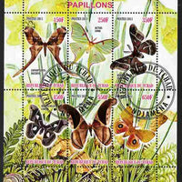 Chad 2011 Butterflies #3 perf sheetlet containing 6 values cto used