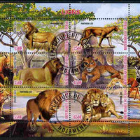 Chad 2011 Lions perf sheetlet containing 6 values cto used