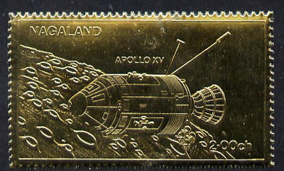 Nagaland 1972 Apollo 15 2ch value embossed in gold foil (perf) unmounted mint