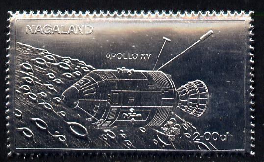 Nagaland 1972 Apollo 15 2ch value embossed in silver foil (perf) unmounted mint