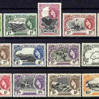 St Helena 1953-59 QEII definitive set complete 13 values,unmounted mint SG153-65